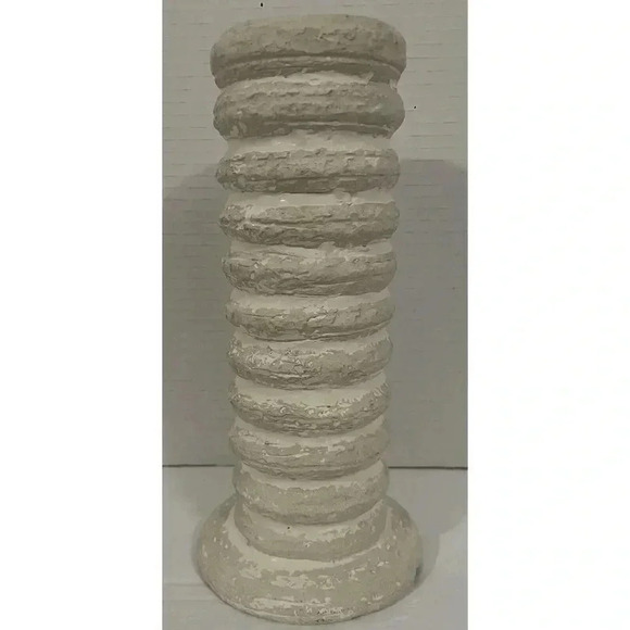 Stone Pillar Candle Holder 9.5”Candle Up To 1.5” Medium Beige Trend Candle Run - Picture 4 of 8